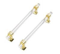 FQFLXY6589 2 Packs Drawer Pulls Transparent Acrylic Profile Cabinet Handles Knobs Zinc Alloy Square Base Cupboard Knob Crystal Door Levers for Wardrobe,Dresser,Kitchen (Gold,Hole Pitch 160mm)