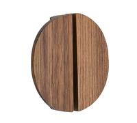 FQFLXY6589 2pcs Cabinet Pulls Solid Wood Handle Half Moon Drawer Handles Kitchen Knobs Half Round Cupboard knockers TV Stand Bedroom Knobber Dresser Wardrobe Levers (Walnut)