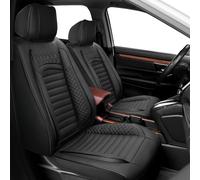 FQFZYMX Custom Fit Honda CRV Car Seat Covers Fit for 2017 2018 2019 2020 2021 2022 EX,EX-L,LX,Special Edition,Touring,Leather Seat Protector Replacement,Waterproof Faux Leather(Full Set,Black)