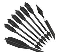 FQH 6.3'' Archery Arrows Aluminum Arrow Shaft Hunting Small Short Arrow Crossbow Bolt for Outdoor Hunting Target Archery Shooting Training (6pcs/12pcs) (Black（12pcs）)