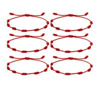 FQING 6pcs Red String Bracelet, 7 Knot Kabbalah Red Bracelet Adjustable for Talisman & Evil Eye Protection, Good Luck Spiritual Gifts for Women, Men, Girls - Mother’s Day Gift
