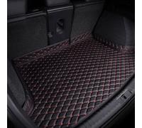 FQJVISTO Car Leather Boot Mats For Volkswagen POLO 2019-2024, Trunk Carpets Boot Liner Cargo Tray Waterproof Anti Scratch Protector Pad Luggage Mat Interior Accessories,C/Black-Red