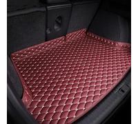 FQJVISTO Car Leather Boot Mats For Volkswagen POLO 2019-2024, Trunk Carpets Boot Liner Cargo Tray Waterproof Anti Scratch Protector Pad Luggage Mat Interior Accessories,E/Red