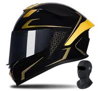FQJVTDR Full Face Motorcycle Helmet Integral Helmet With A Mask ECE Certified Removable Lining Personalized Large Tail Wing Efficient Ventilation System For Adult Men Women S-2XL 55-64cm