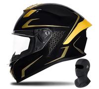 FQJVTDR Full Face Motorcycle Helmet Integral Helmet With A Mask ECE Certified Removable Lining Personalized Large Tail Wing Efficient Ventilation System For Adult Men Women S-2XL 55-64cm