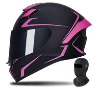 FQJVTDR Full Face Motorcycle Helmet Integral Helmet With A Mask ECE Certified Removable Lining Personalized Large Tail Wing Efficient Ventilation System For Adult Men Women S-2XL 55-64cm