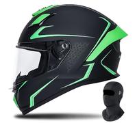 FQJVTDR Full Face Motorcycle Helmet Integral Helmet With A Mask ECE Certified Removable Lining Personalized Large Tail Wing Efficient Ventilation System For Adult Men Women S-2XL 55-64cm