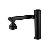 FQJYXWEWL Black/Nickel 304 Stainless Steel Bathroom Wash Basin Faucet Pressure Switch Single Hole Hot Cold Water Tap Dual Function(Nero)