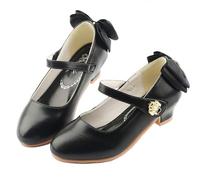 FQLGJMY Girls Dress Shoes Mary Jane Low Heel Ankle Strap Closed Toe Glitter Sparkly Princess Crystal Pearl Bowknot Wedding Birthday Performance Cosplay School Party Christmas for Toddler Kids
