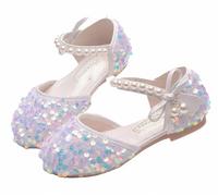 FQLGJMY Girls Mary Jane Dress Shoes Princess Ballerina Flat Glitter Rhinestone Pearl Bowknot Ankle Strap School Party Christmas Halloween Wedding Cosplay for Toddlers Kids