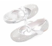 FQLGJMY Girls Mary Jane Dress Shoes Princess Ballerina Flat Glitter Rhinestone Pearl Bowknot Ankle Strap School Party Christmas Halloween Wedding Cosplay for Toddlers Kids