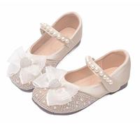 FQLGJMY Girls Mary Jane Dress Shoes Princess Ballerina Flat Glitter Rhinestone Pearl Bowknot Ankle Strap School Party Christmas Halloween Wedding Cosplay for Toddlers Kids