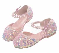 FQLGJMY Girls Mary Jane Dress Shoes Princess Ballerina Flat Glitter Rhinestone Pearl Bowknot Ankle Strap School Party Christmas Halloween Wedding Cosplay for Toddlers Kids