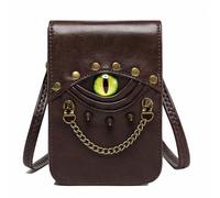 FQLGJMY Leather Waist Shoulder Messenger Bag Fanny Pack Owl Skull Medieval Retro Industrial Renaissance Steampunk Goth Cellphone Wallet Costume Ball Halloween Casual Travel Party