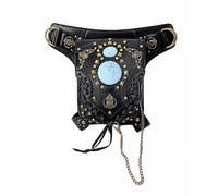 FQLGJMY Leather Waist Shoulder Messenger Bag Fanny Pack Owl Skull Medieval Retro Industrial Renaissance Steampunk Goth Cellphone Wallet Costume Ball Halloween Casual Travel Party