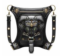 FQLGJMY Leather Waist Shoulder Messenger Bag Fanny Pack Owl Skull Medieval Retro Industrial Renaissance Steampunk Goth Cellphone Wallet Costume Ball Halloween Casual Travel Party
