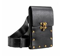 FQLGJMY Leather Waist Shoulder Messenger Bag Fanny Pack Owl Skull Medieval Retro Industrial Renaissance Steampunk Goth Cellphone Wallet Costume Ball Halloween Casual Travel Party