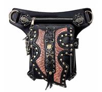 FQLGJMY Leather Waist Shoulder Messenger Bag Fanny Pack Owl Skull Medieval Retro Industrial Renaissance Steampunk Goth Cellphone Wallet Costume Ball Halloween Casual Travel Party