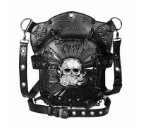 FQLGJMY Leather Waist Shoulder Messenger Bag Fanny Pack Owl Skull Medieval Retro Industrial Renaissance Steampunk Goth Cellphone Wallet Costume Ball Halloween Casual Travel Party