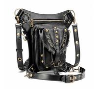 FQLGJMY Leather Waist Shoulder Messenger Bag Fanny Pack Owl Skull Medieval Retro Industrial Renaissance Steampunk Goth Cellphone Wallet Costume Ball Halloween Casual Travel Party