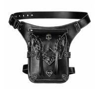 FQLGJMY Leather Waist Shoulder Messenger Bag Fanny Pack Owl Skull Medieval Retro Industrial Renaissance Steampunk Goth Cellphone Wallet Costume Ball Halloween Casual Travel Party
