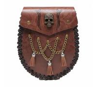 FQLGJMY Leather Waist Shoulder Messenger Bag Fanny Pack Owl Skull Medieval Retro Industrial Renaissance Steampunk Goth Cellphone Wallet Costume Ball Halloween Casual Travel Party
