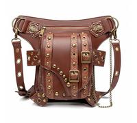 FQLGJMY Leather Waist Shoulder Messenger Bag Fanny Pack Owl Skull Medieval Retro Industrial Renaissance Steampunk Goth Cellphone Wallet Costume Ball Halloween Casual Travel Party