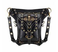 FQLGJMY Leather Waist Shoulder Messenger Bag Fanny Pack Owl Skull Medieval Retro Industrial Renaissance Steampunk Goth Cellphone Wallet Costume Ball Halloween Casual Travel Party
