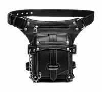 FQLGJMY Leather Waist Shoulder Messenger Bag Fanny Pack Owl Skull Medieval Retro Industrial Renaissance Steampunk Goth Cellphone Wallet Costume Ball Halloween Casual Travel Party