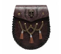 FQLGJMY Leather Waist Shoulder Messenger Bag Fanny Pack Owl Skull Medieval Retro Industrial Renaissance Steampunk Goth Cellphone Wallet Costume Ball Halloween Casual Travel Party