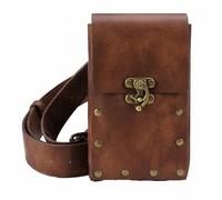 FQLGJMY Leather Waist Shoulder Messenger Bag Fanny Pack Owl Skull Medieval Retro Industrial Renaissance Steampunk Goth Cellphone Wallet Costume Ball Halloween Casual Travel Party