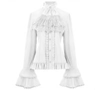 FQLGJMY Mens Pirate Shirt Ruffle Renaissance Victorian Vampire Poet Shirts Steampunk Gothic Medieval Halloween Costume
