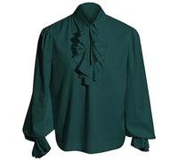 FQLGJMY Mens Pirate Shirt Ruffle Renaissance Victorian Vampire Poet Shirts Steampunk Gothic Medieval Halloween Costume
