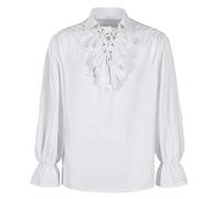 FQLGJMY Mens Pirate Shirt Ruffle Renaissance Victorian Vampire Poet Shirts Steampunk Gothic Medieval Halloween Costume