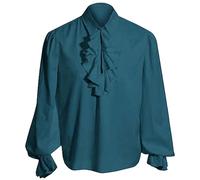 FQLGJMY Mens Pirate Shirt Ruffle Renaissance Victorian Vampire Poet Shirts Steampunk Gothic Medieval Halloween Costume