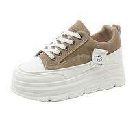 FQLGJMY Platform Women Sneakers Canvas Chunky Thin Soled Low Cut Breathable Durable Elevator Shoes Colorful Versatile Fashionable Casual Spring Autumn Travel Walking Daily Life