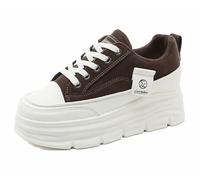 FQLGJMY Platform Women Sneakers Canvas Chunky Thin Soled Low Cut Breathable Durable Elevator Shoes Colorful Versatile Fashionable Casual Spring Autumn Travel Walking Daily Life