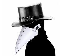 FQLGJMY PU Leather Bird Mask Plague Doctor Long Nose Bird Beak Steampunk Goth Halloween Cosplay Party Props Costume Ball