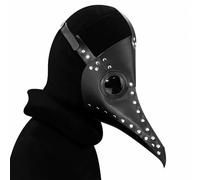 FQLGJMY PU Leather Bird Mask Plague Doctor Long Nose Bird Beak Steampunk Goth Halloween Cosplay Party Props Costume Ball