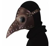 FQLGJMY PU Leather Bird Mask Plague Doctor Long Nose Bird Beak Steampunk Goth Halloween Cosplay Party Props Costume Ball