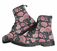 FQLGJMY Women Ankle Boots Leopard Gradient Print Butterfly Flower Starry Sky Color-blocked Combat Booties Platform Lightweight Leather with Jeans Dress Skirts Travel Party Halloween Christmas