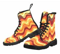 FQLGJMY Women Ankle Boots Leopard Gradient Print Butterfly Flower Starry Sky Color-blocked Combat Booties Platform Lightweight Leather with Jeans Dress Skirts Travel Party Halloween Christmas