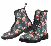 FQLGJMY Women Ankle Boots Leopard Gradient Print Butterfly Flower Starry Sky Color-blocked Combat Booties Platform Lightweight Leather with Jeans Dress Skirts Travel Party Halloween Christmas