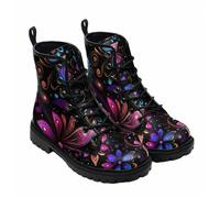 FQLGJMY Women Print Short Combat Boots Galaxy Animal Gradient Colorful Fluorescent Color-blocked Ankle Booties Platform Lightweight Leather with Jeans Dress Skirts Travel Party Halloween Christmas