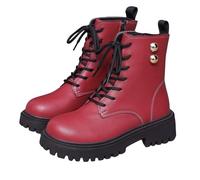 FQLGJMY Women's Chunky Heel Combat Boots with Chain Love Buckle Rhinestone Decoration Platform Ankle Booties Lace Up Streetwear Fashion Boots Comfortable Block Heel for Fall Winter