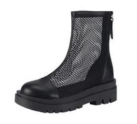 FQLGJMY Women's Hollow Out High/Mid Calf Mesh Zipper Boots Closed Toe Platform Summer Autumn Booties Sandals Costume Renaissance Mid Heel Dress Boots