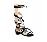 FQLGJMY Womens Knee High Roman Cut Out Gladiator Sandals Summer Casual Ankle Strap Open Toe Breathable Back Zipper Low Heel Sandals