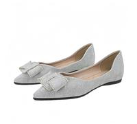 FQLGJMY Women's Pointed Rhinestone Ballet Flat Shoes Glitter Flowers Bow Wedding Party Comfort Low Heel Elegant Dress Flats