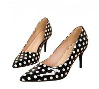 FQLGJMY Women's Pointed Toe Slingback Heels Patchwork Patent Stiletto Slip On Pumps with Buckle Strap Dress Work Shoes for Spring Summer 3.1 Inches