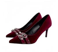 FQLGJMY Women's Pointed Toe Slingback Heels Patchwork Patent Stiletto Slip On Pumps with Buckle Strap Dress Work Shoes for Spring Summer 3.1 Inches